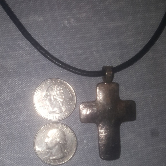 Sterling silver with cord necklace - Picture 2 of 4